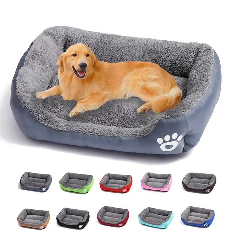 Large Pet Cat Dog Bed Square Plush Kennel Summer