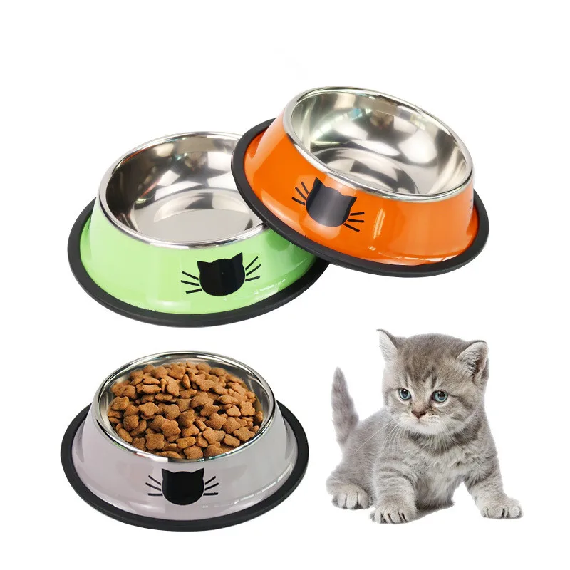 Cat Food Bowl Stainless Steel Kitten Cat Feeder