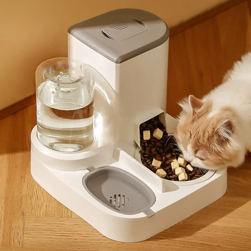 Pet Cat Bowl Automatic Feeder 2-in-1