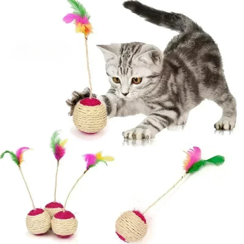 1Pc Cat Sisal Scratching Ball Training Interactive Toy