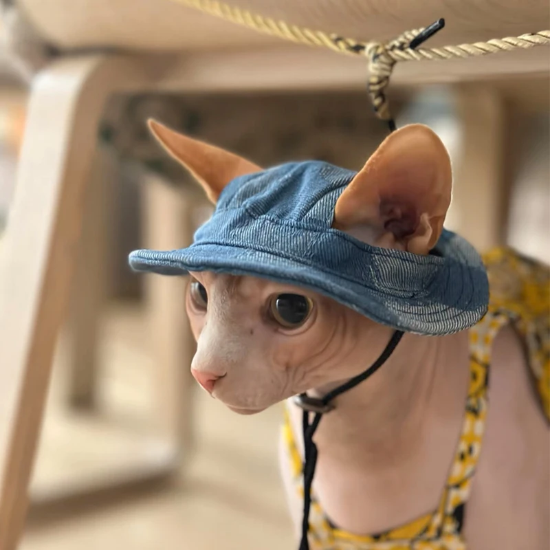 Cotton Cat Hat With Ear Holes