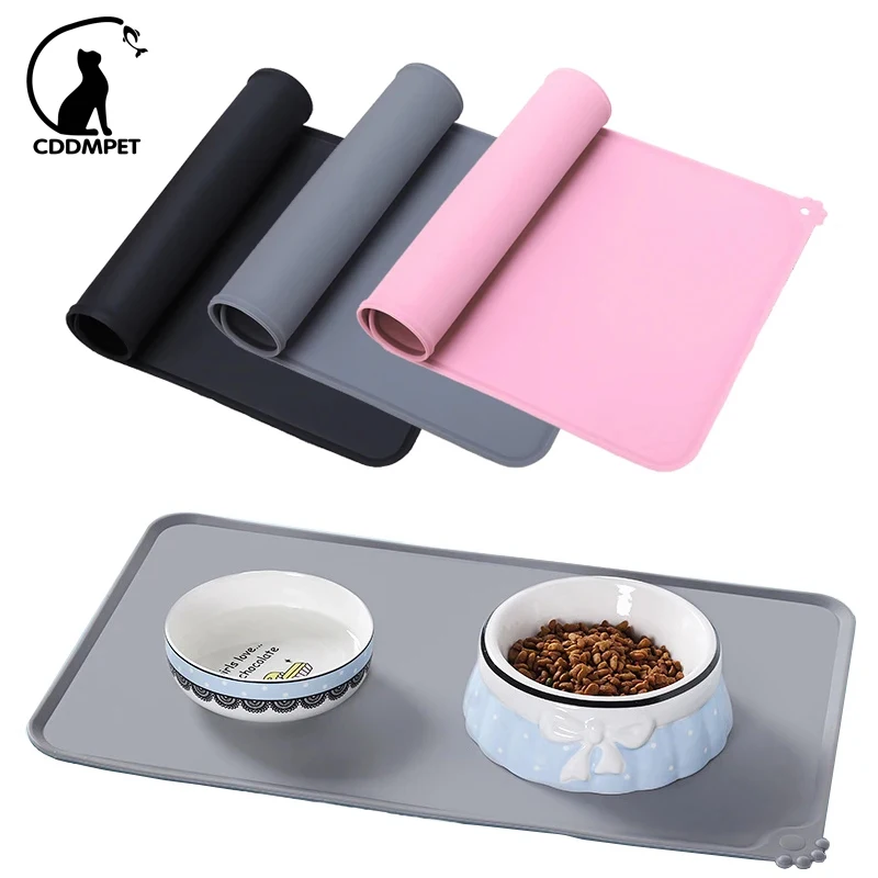 CDDMPET Silicone Dog Bowl Mat Non-Stick Pet Fountain Tray