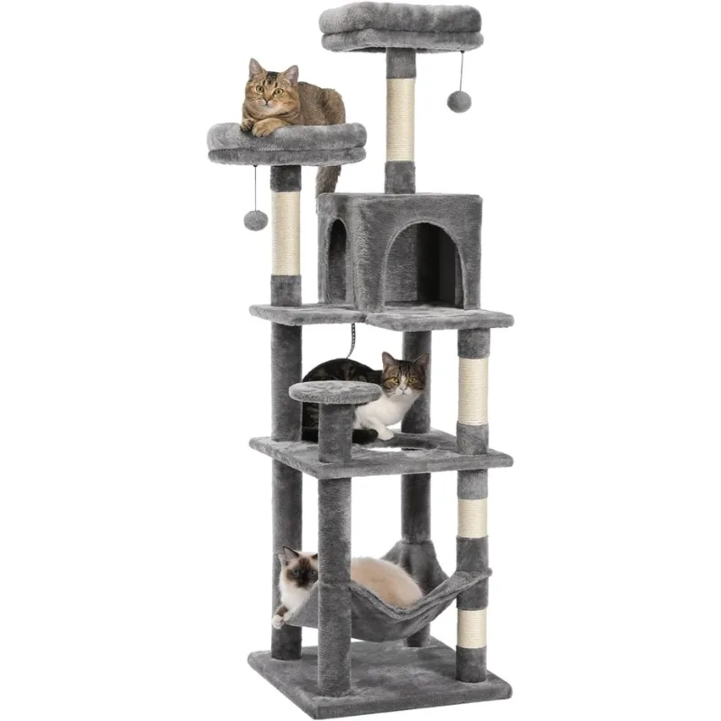 60.6 Inches Multi-Level Cat Tree Cat Tower for Indoor Cats