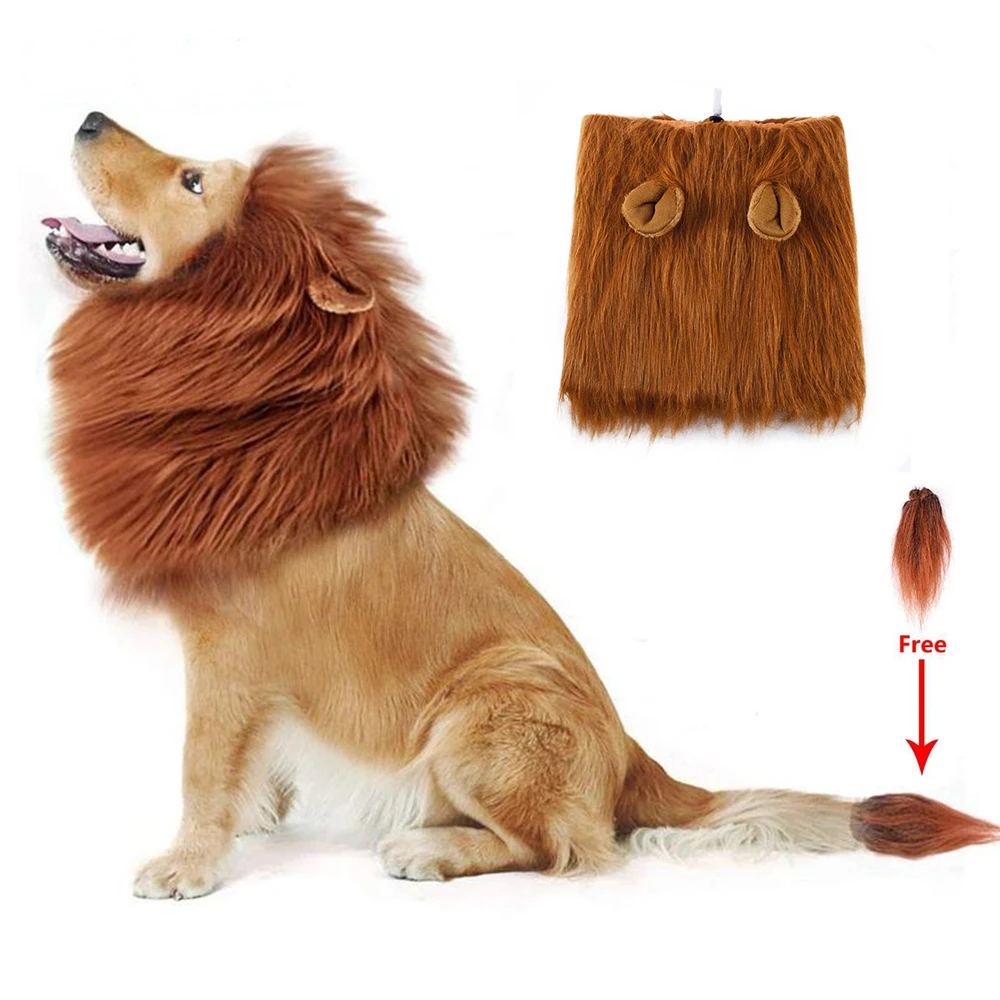 Cute Pet Dog Cosplay Clothes Costume Lion Mane Winter Warm