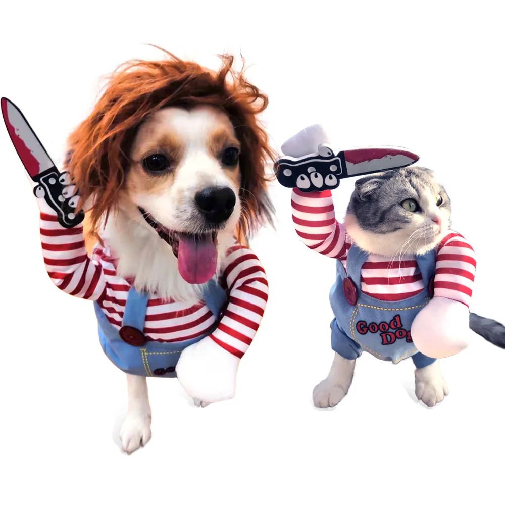 Pet Dog Halloween Costumes with Knives Fun and Funny