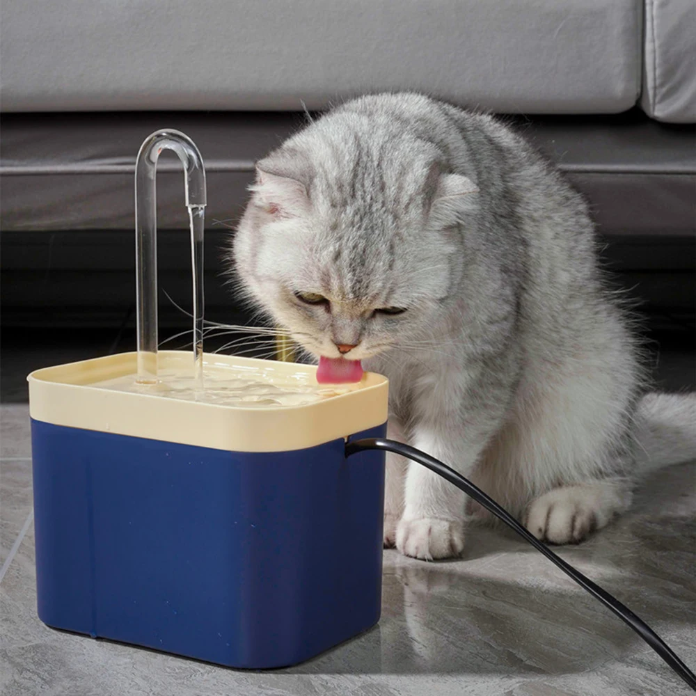 1.5L Cat Water Fountain Automatic Drain Filter USB Electric Drinker