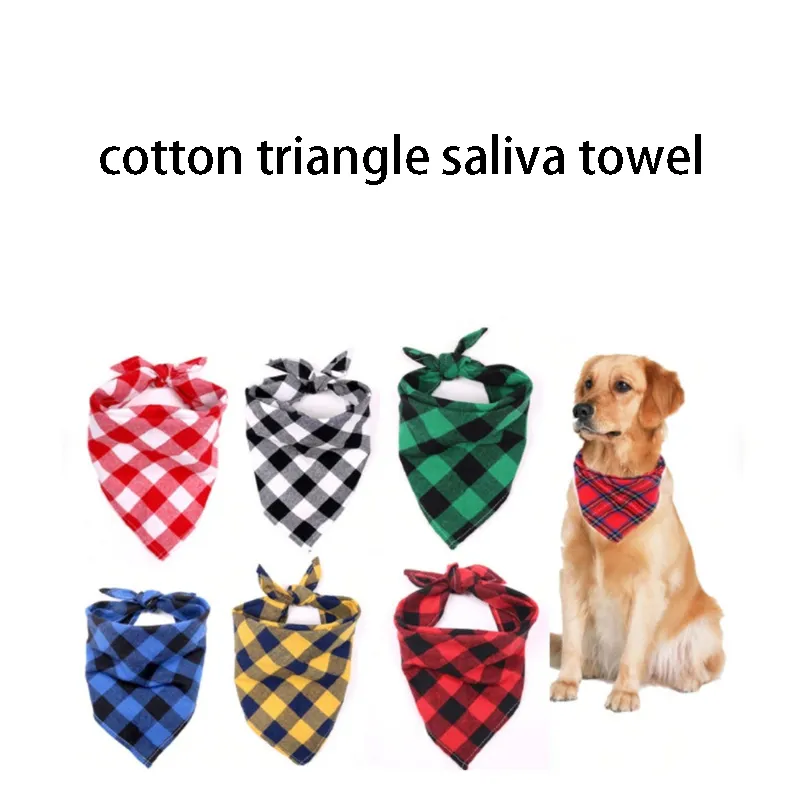 Classic Red Black Plaid Pet Dog Bandana