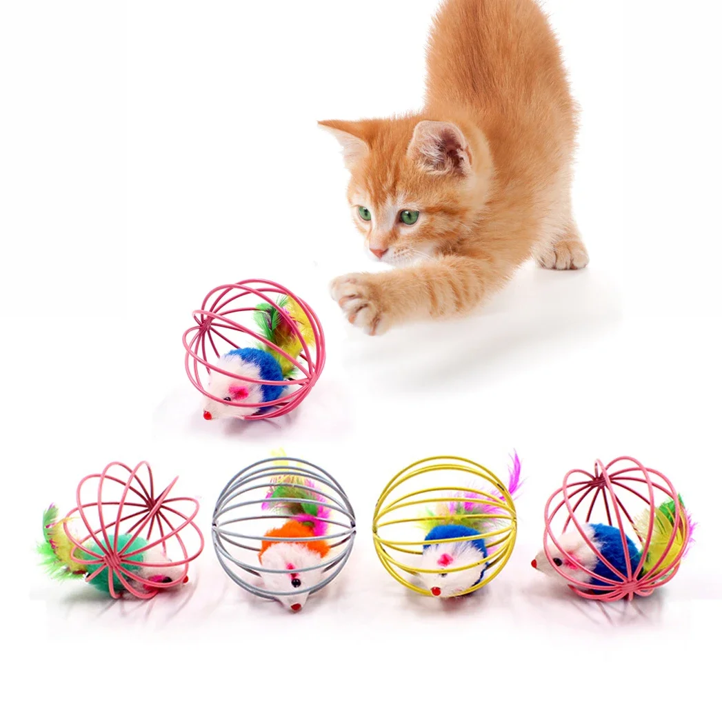 1pc Cat Stick Feather Wand With Bell Mouse Cage Toys