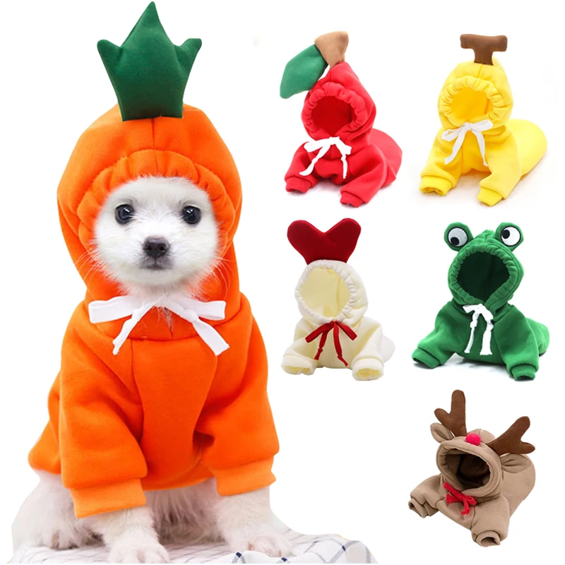 Cute Fruit Dog Clothes for Small Dogs Hoodies