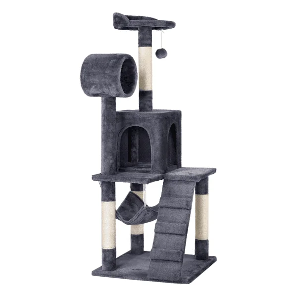 36”/51″/57” Cat Tree with Hammock and Scratching Post Tower