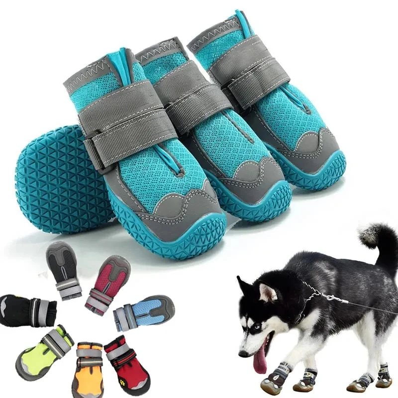 4Pcs/Set Dog Shoes for Large Dogs Breathable Professional Outdoor