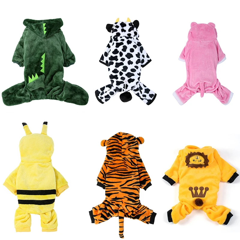 Pet Dog Clothes Soft Warm Fleece Dogs Jumpsuits Costume Coat